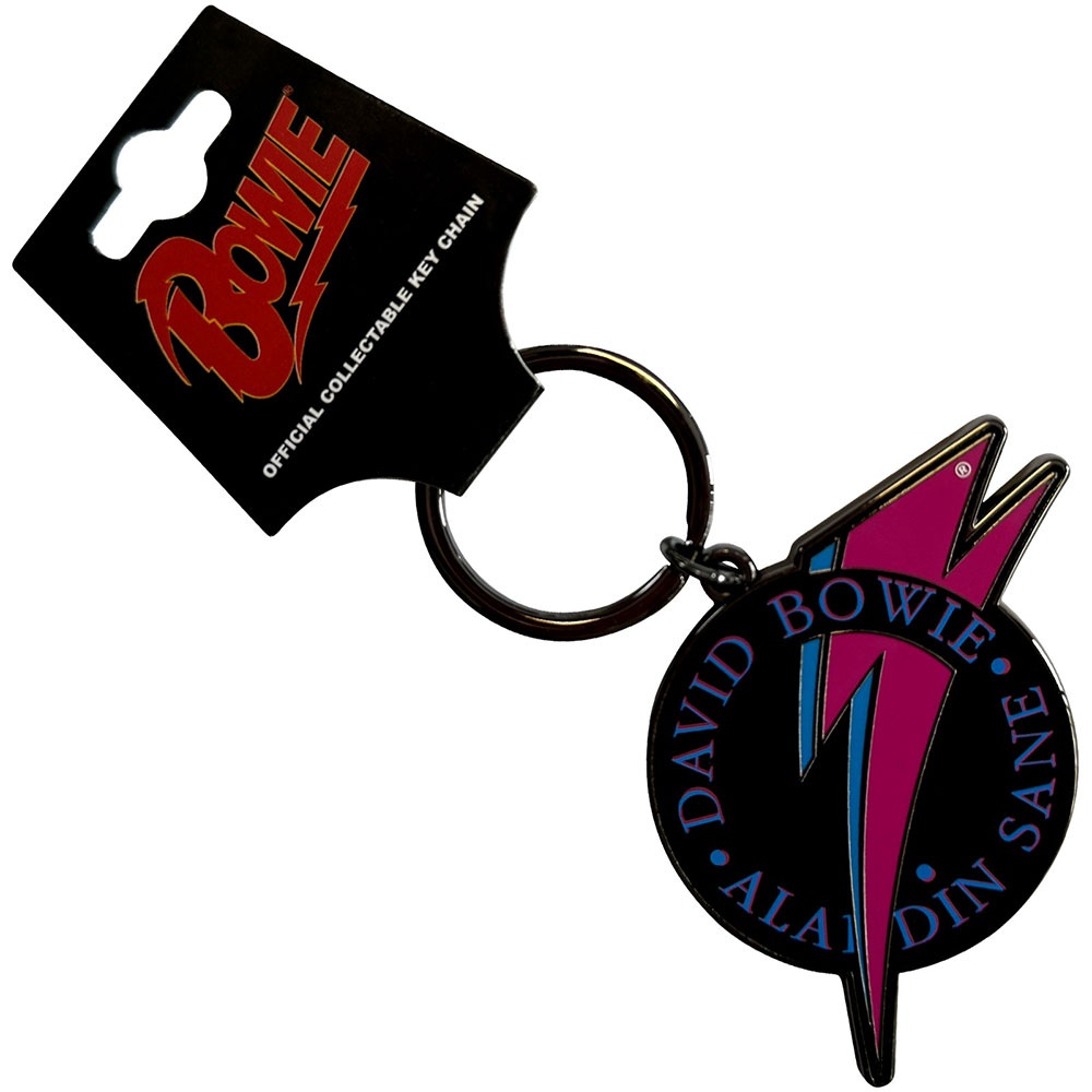 David Bowie - Aladdin Sane Sleutelhanger - Zwart